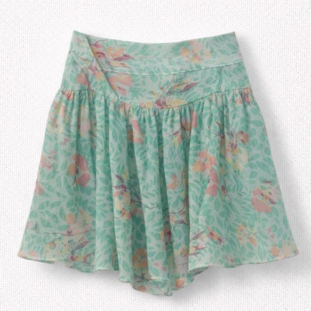 GAP Green Floral A-Line Skirt Women’s Size 4 Lined